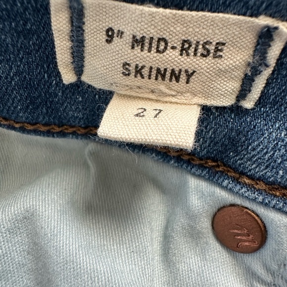 Madewell Women's 9" Mid Rise Skinny Jeans Knee-rip Frayed Hem Size 27 - Picture 7 of 8